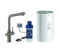 Grohe Red Duo robinet et chauffe-eau taille M, bec en L, 30327AL1, 30327AL1, Colorazione: grafite dura spazzolata