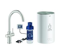 Grohe Red Duo robinet et chauffe-eau taille M, bec C, 30083DC1, 30083DC1, Colorazione: super acciaio