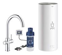 GROHE Red Duo Starter Kit con Rubinetto Acqua Bollente Istantanea, Bocca C, Boiler Taglia L 5,5 L, ChildLock, CoolTouch, Cromo, 30079001