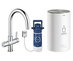 Grohe Red II 30320000 - Miscelatore monocomando per lavello, con beccuccio a C, misura M, cromato