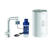 GROHE Red Mono Set robinets d'eau froide, portée 153mm, bec en L, avec GROHE Red chauffe-eau taille M, 30339001, 30339001, Colorazione: cromo