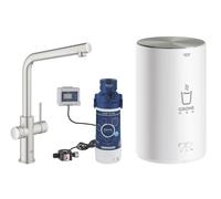 Grohe Red - Miscelatore per lavello Duo con boiler e sistema di filtraggio, serbatoio M, supersteel 30327DC1