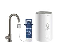 Grohe Red rubinetto da cucina, con sistema di acqua calda e di filtraggio, orientabile, 30085AL1, Red hard graphite spazzolato [Rubinetteria da Cucina > Rubinetti da Cucina con Trattamento dell’Acqua]
