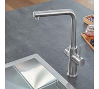 Grohe Red rubinetto da cucina, con sistema per acqua calda e di filtraggio, orientabile, 30327DC1, Red supersteel [Rubinetteria da Cucina > Rubinetti da Cucina con Trattamento dell’Acqua]