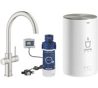 Grohe Red Duo robinet et chauffe-eau taille M, bec C, 30083DC1, 30083DC1, Colorazione: super acciaio