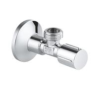 Grohe Rubinetto a Squadra da 1/2", Raccordo Erogatore a Parete da 1/2", con Rosetta Metallica Ø 55 mm, Cromo, 22041001