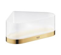 Grohe Selection 41038GL0 vassoio portaoggetti angolare con supporto per doccia, oro lucido-bianco