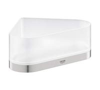 Grohe Selection 41038DC0 vassoio portaoggetti angolare con supporto per doccia, supersteel-bianco