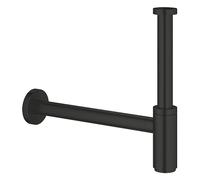 GROHE Sifone antiodore 295032430 – 1 1/4" per lavabo, ottone, tappo a vite, nero opaco