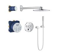 Système de douche encastré Grohe Grohtherm SmartControl, avec ensemble de douche de tête Rainshower 310 SmartActive, 3 consommateurs, chrome, 34709000, 34709000