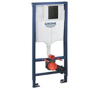 GROHE Solido 3 in 1 Set per WC sospeso (Rapid SL Element Frame 1,13 m con cassetta di scarico GD 2 6 l - 9 l, supporto a parete anteriore, piastra di scarico nero opaco), 388112430