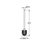 Grohe Essentials spazzola di ricambio con manico, 40392DC0, Essentials supersteel/nero [Accessori Bagno > Accessori per Accessori Bagno]