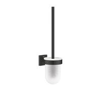 Set scopino per WC GROHE Start Cube QuickFix (materiale: vetro e metallo, montaggio a parete, con viti e tasselli), 399 mm, facile da montare con GROHE QuickGlue, nero opaco, 409772430