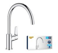 Grohe QuickFix Start Curve miscelatore monocomando per lavello cucina con bocca orientabile, finitura cromo - 31554001