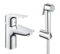 Grohe Start Edge Miscelatore Monocomando per Lavabo Taglia S, Cromo, Manopola doccia con deviatore integrato, Installazione veloce, 23773001