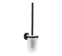 GROHE Start QuickFix 411852430 - Scopino per WC (metallo e vetro, fissaggio a parete a scomparsa, viti e tasselli, extra facile da montare con GROHE QuickGlue), dimensioni 398 mm, nero opaco