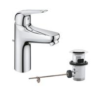 Lavabo Monocommande Mixer - Grohe Swift - 24328001 - Chrome - Size M - Apertura dell'acqua fredda - Economia dell'acqua - Tutrete e svuotamento