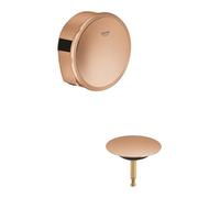 GROHE Talentofill - Sistema di scarico per vasca da bagno (riempimento con troppopieno integrato e scarico a valvola), colore: oro rosa, 19952DA0