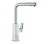 Grohe Tallin Rubinetto Miscelatore Monocomando per Lavello, Satinato, con doccetta estraibile a 2 getti, bocca girevole, Installazione veloce, 30420DC0