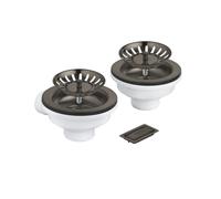 Grohe Universal set scarico con comando manuale, 40997AL0, Universal hard graphite spazzolato [Lavelli da Cucina > Accessori per Lavelli da Cucina]