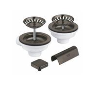 Grohe Universal set di scarico con eccentrico a pressione, 40999AL0, Universal hard graphite spazzolato [Lavelli da Cucina > Accessori per Lavelli da Cucina]