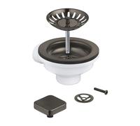 Grohe Universal set scarico con eccentrico per una vasca, 40400AL0, Universal hard graphite spazzolato [Lavelli da Cucina > Accessori per Lavelli da Cucina]
