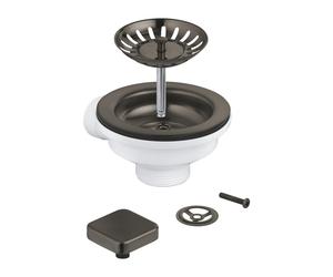 Grohe Universal set scarico con eccentrico per una vasca, 40400AL0, Universal hard graphite spazzolato [Lavelli da Cucina > Accessori per Lavelli da Cucina]