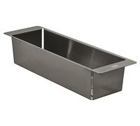 GROHE Vaschetta Cucina Forata Multifunzionale, 490 x 150 x 100 mm, In acciaio inossidabile, lavabile in lavastoviglie, anticorrosione, Grafite spazzolato, 40853AL0