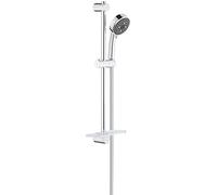 Grohe Vitalio Comfort 100 Set Asta Doccia a 4 Getti, con vassoio per asta doccia, Installazione veloce, Grigio (Cromo), 26098000