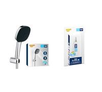GROHE Vitalio Comfort 110 & QuickGlue S - Set doccia (doccia quadrata da 11 cm, 3 getti, flessibile doccia da 1,75 m, supporto a parete, risparmio idrico, extra facile da montare), cromo, 26176001