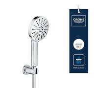 GROHE Vitalio Joy+ 120 Set Doccia con doccetta a mano e supporto a parete (doccetta 3 getti, risparmio idrico 6,3 l/min, protezione antiscottatura, tubo flessibile 1,5 m), cromato, 1348650000