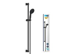 GROHE Vitalio Start 110 QuickFix - Set doccia (manopola doccia rotonda a 2 getti, flessibile doccia da 1,75 m, asta doccia da 90 cm, facile da installare con GROHE QuickGlue), nero opaco, 269542431