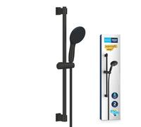 GROHE Vitalio Start - Set doccetta, asta saliscendi e flessibile, 2 getti, GROHE Water Saving con meno acqua e flusso perfetto, nero opaco 279482431