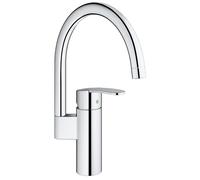 Grohe Wave Cosmopolitan Mitigeur monocommandé pour évier, bec en C, pivotant, chrome, 32449001, 32449001