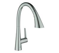 Grohe Zedra miscelatore monocomando per lavello con doccetta estraibile a 3 getti, finitura supersteel - 32294DC2