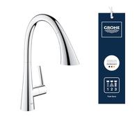 GROHE Miscelatore monocomando Zedra 32294002 per lavello, doccetta estraibile 3 getti, cromo