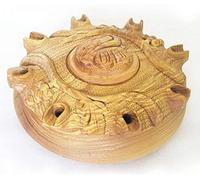 Grolla dell'amicizia in legno di frassino 8 Becchi UVA con ricetta per preparare il caffè alla valdostana
