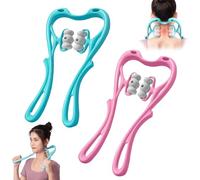 Grolomo Rullo massaggiante per il collo, massaggiatore per collo, massaggiatore per collo, massaggiatore manuale per collo, rullo per massaggio profondo a 360° per alleviare il dolore (rosa aggiornato