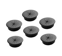 Grommet Cavi per Scrivania Nero in Abs 6 Pezzi per Foro Tondo | Supporto in Gomma, Uso Casa e Ufficio, Finitura Resistente All’usura, Formato Compatto per Montaggio Ordinato