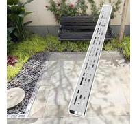 Grondaia di drenaggio for Patio, Set di drenaggio in Acciaio Inox, Canale di drenaggio Stretto con griglia, Filtro for grondaia in Metallo for Cortile/Piscina/Lato casa(W-10cm(4") x H-3cm(1 1/8"))