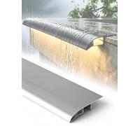 Grondaia in alluminio con luce LED for la deviazione dell'acqua | Alluminio alta resistenza; Lunghezza 125cm/250cm; Facile installazione; Uso esterno(Silver,125cm/49in)