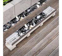 Grondaie Decorative Riempibili con Ciottoli, Canaletta di Drenaggio in Resina con Griglia in Acciaio Inox, Sitema di Drenaggio a Trincea for Giardini, Cortili, Terrazze, Garage e Aziende Agricole