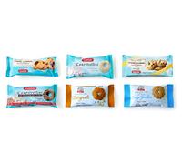 Grondona Biscottificio - Biscotti Monoporzione in 48 Confezioni da gr. 25 Assortite in 6 Gusti. Confezionati in Imballaggio Resistente agli Urti.