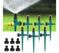 GROOFOO 3 Pezzi Irrigatore Giardino, 360 ° Irrigazione Giardino, Irrigatore Rotante, Irrigatore Automatica, Irrigatori da Giardino Regolabile per Prati, Giardino, Cortile, Piante, Fiori (Verde-6)