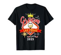 Groom Vegas Bachelor Party Group 2025 Sposato a Las Vegas Groom Maglietta