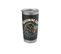 Grooming Day Survivor Pet Humor Bicchiere termico in acciaio inox doppia parete