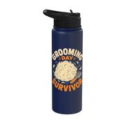 Grooming Day Survivor Pet Humor Stainless Steel Insulated Water Bottle
