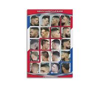 Grooming Guide Poster Ultimate Mens Haircut Chart for Barbers Stylists Shop Decor Wall-Art Gift Idea(Framed,08x12inch(20x30cm))