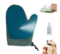 Grooming Mist Glove For Pets,2-In-1 Self-Cleaning Brush,Multi-Functional Deshedding Gloves With Spray,Reusable Shedding Mitt Massage Tool,Suitable for All Kinds Of Dog And Cat Hair (1*Blue)