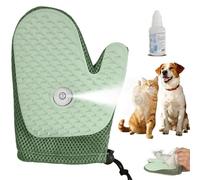 Grooming Mist Glove For Pets,2-In-1 Self-Cleaning Brush,Multi-Functional Deshedding Gloves With Spray,Reusable Shedding Mitt Massage Tool,Suitable for All Kinds Of Dog And Cat Hair (1*Green)